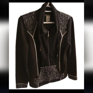 Dolcezza Black and Tweed Women's Jacket Medium